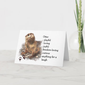 Cartão Otter Totem, Guia Animal Feliz Aniversário