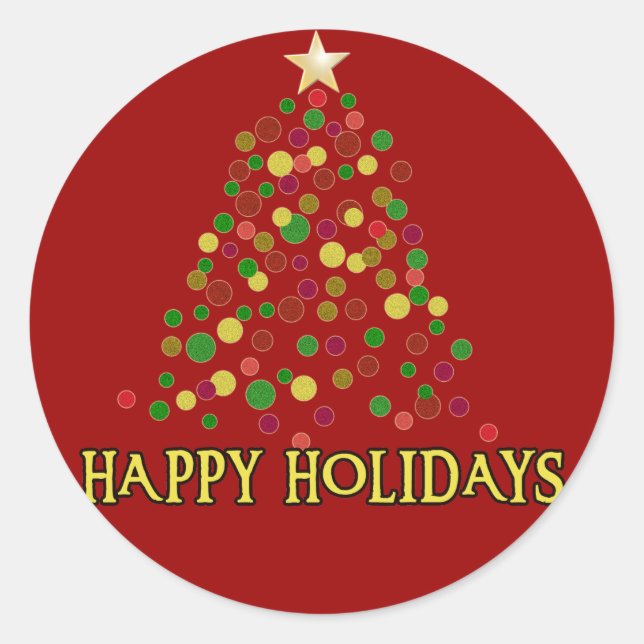 Cartão ou adesivo da árvore de Natal bonito (Frente)