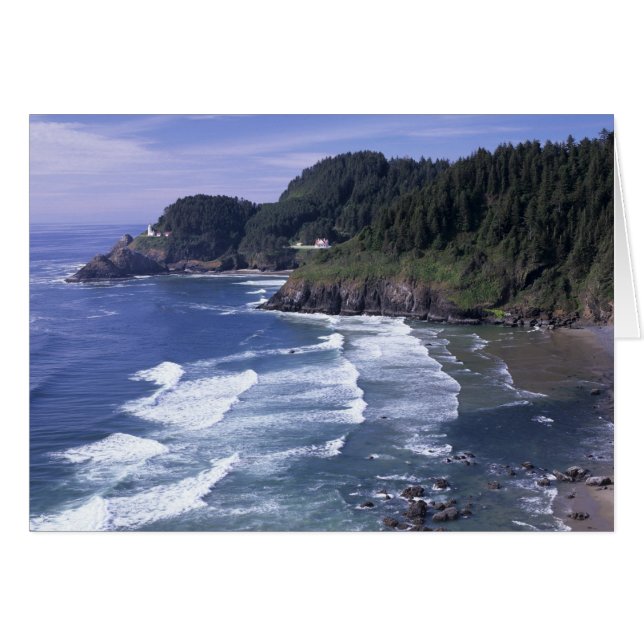 Cartão OU, Costa do Oregon, Farol de Heceta Head, em (Frente Horizontal)