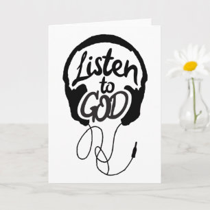 Cartão Ouça arte cristã arte de Deus Arte motivacional