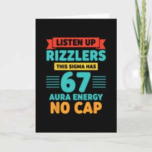 Cartão Ouça Rizzlers Este Sigma Tem 67 Energia de Aura S