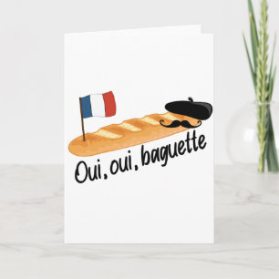 Cartão Oui Oui Baguette - Comida Francesa Engraçada