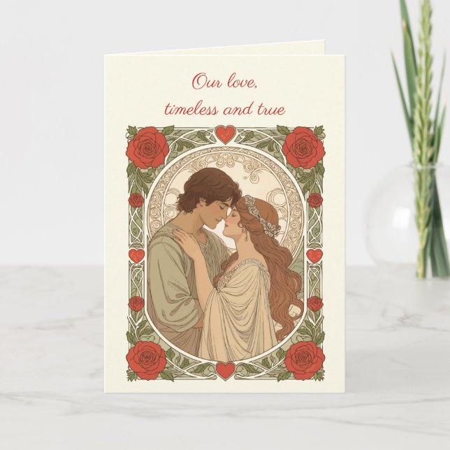 Cartão Our Love Timeless And True Romantic Illustration (Frente)
