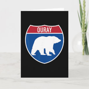 Cartão Ouray Colorado Bear Co Sinal de Estrada Interestad