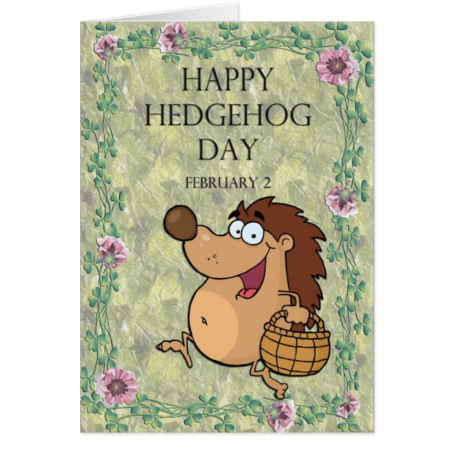 Cartão Ouriço dia o 2 de fevereiro (Frente)