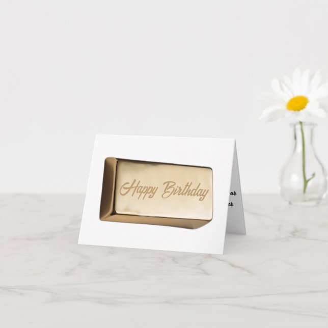 Cartão Ouro Bar de aniversário do humor (Planta pequena)