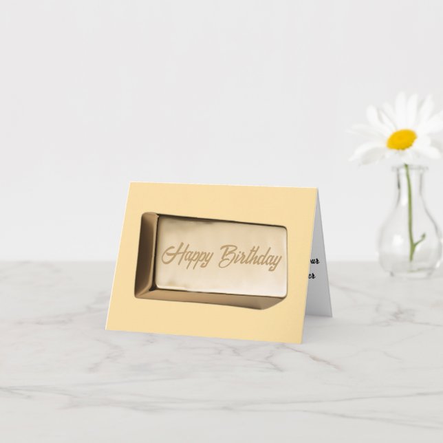 Cartão Ouro Bar de aniversário do humor (Planta pequena)