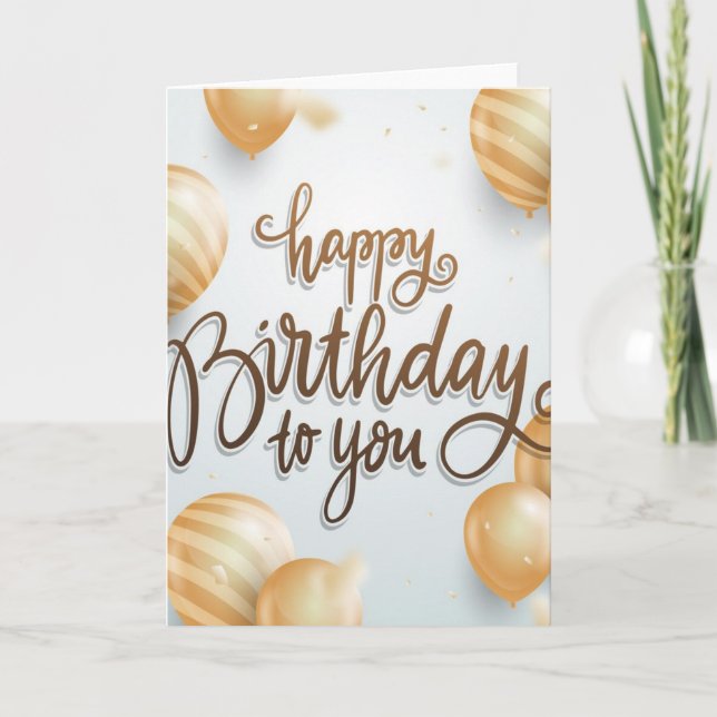 Cartão Ouro de Aniversário (Frente)