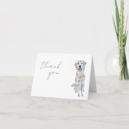 Cartão Ouro De Aquarela Cachorro De Retriever Obrigado