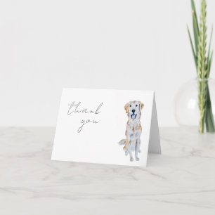 Cartão Ouro De Aquarela Cachorro De Retriever Obrigado
