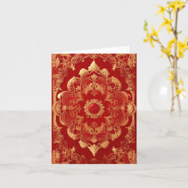Cartão Ouro de estilo retro vermelho