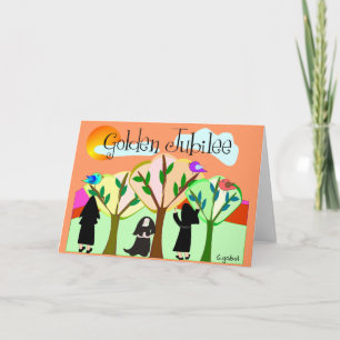 Cartão Ouro de freira católica Jubileu presentes