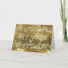 Cartão Ouro de Tipografia de Confirmação de parabéns