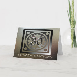 Cartão Ouro Elegante de 30 de Aniversário do Funcionário