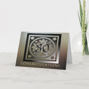 Cartão Ouro Elegante de 30 de Aniversário do Funcionário