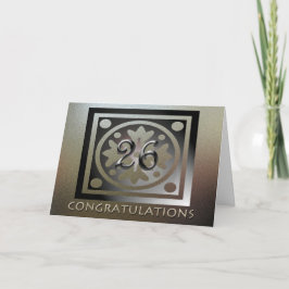 Cartão Ouro Elegante do 26.º Aniversário do Funcionário