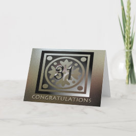 Cartão Ouro Elegante do 31º Aniversário do Funcionário