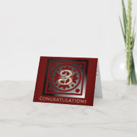 Ouro Elegante Vermelho do Aniversário de 3 Anos do