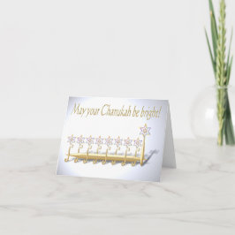 Cartão Ouro Fantasy Floral Menorah para Chanukah