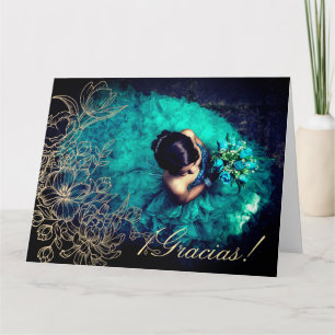 Cartão Ouro Floral Scroll - Sobreposição de Fotos