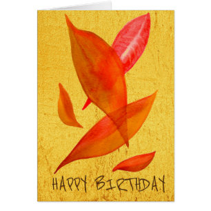 Cartão Ouro Laranja outono Folha da arte moderna