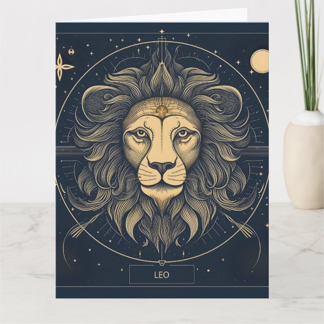 Cartão Ouro Leo Zodiac Astrologia (Frente)