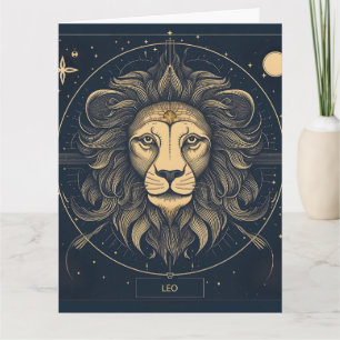 Cartão Ouro Leo Zodiac Astrologia