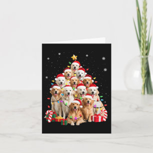 Cartão Ouro Retriever Árvore de Natal Decor Xma