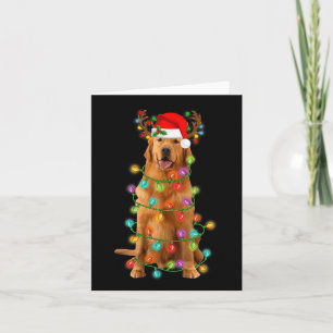 Cartão Ouro Retriever Árvore de Natal Luz Pajama
