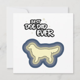 Cartão Ouro Retriever Azul Melhor Pai De Cachorro Sempre