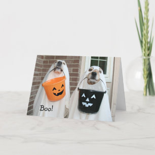 Cartão Ouro Retriever Halloween Ghosts