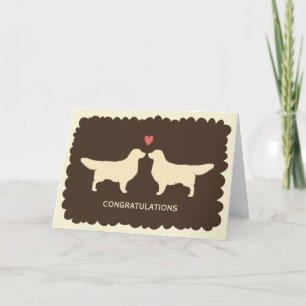 Cartão Ouro Retrievers Parabéns de casamento