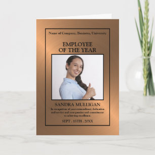 Cartão Ouro Rosa/Foto Personalizada - Prêmio de Funcionár