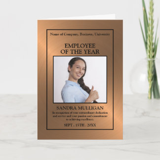 Cartão Ouro Rosa/Foto Personalizada - Prêmio de Funcionár