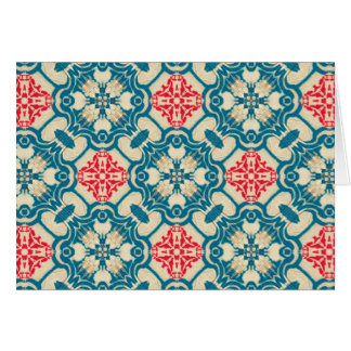 Cartão Ouro Scrollwork do vermelho azul do vintage