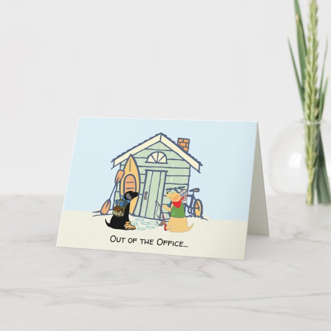 Cartão Out of Office Funny Dog Greeting Card (Frente)