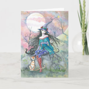 Cartão Out of the Ordinary Halloween Witch and Cats Card