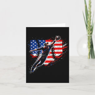 Cartão Outfielder de beisebol Bandeira americana Verão Qu