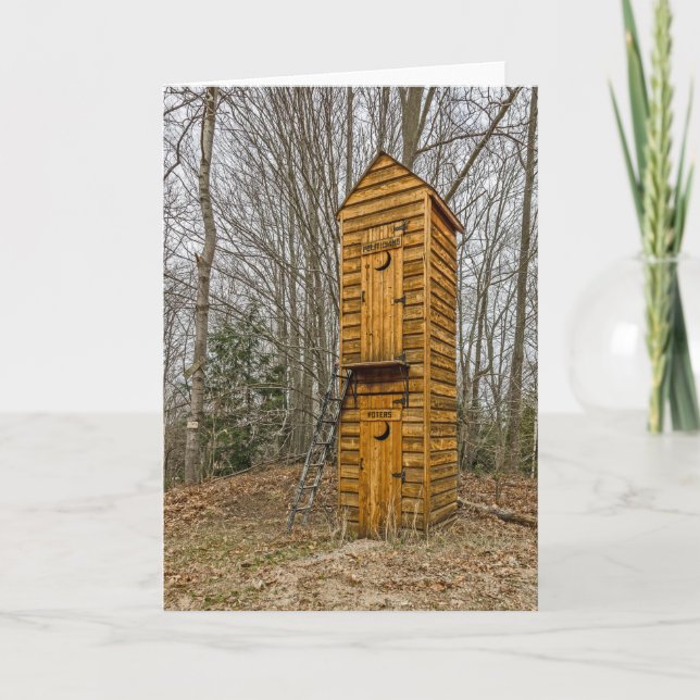 Cartão Outhouse de 2 andares para eleitores e políticos (Frente)