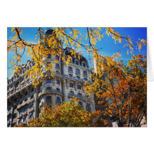 Cartão outono da arquitetura superior do lado oeste do No