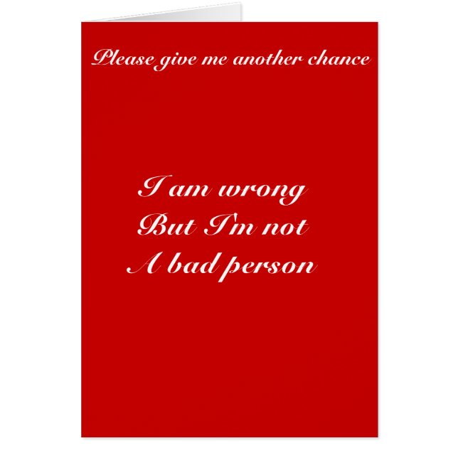 Cartão Outra chance (Frente)