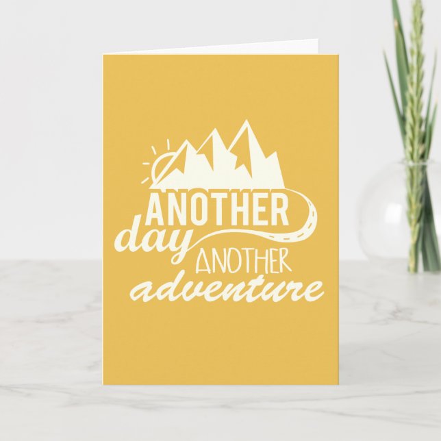 Cartão Outro Dia de Motivação de Aventura (Frente)