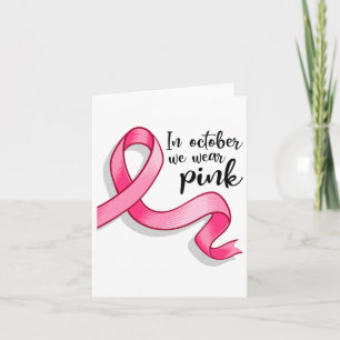 Cartão Outubro Vestimos Alertas de Cancer de Fita Rosa