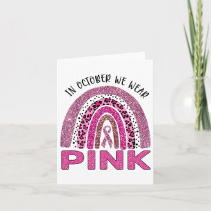 Cartão Outubro Vestimos o Cancer rosa-arco-íris Awarene