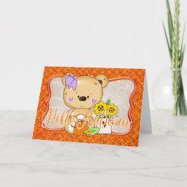 Cartão Ouvido de Teddy Bear - Outono
