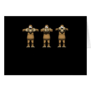 Cartão Ouvir macacos Mau