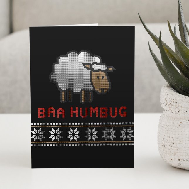 Cartão Ovelha de Natal Baa Humbug (Criador carregado)