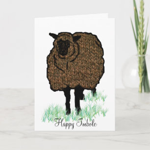 Cartão Ovelha Tricotada de Imbolc