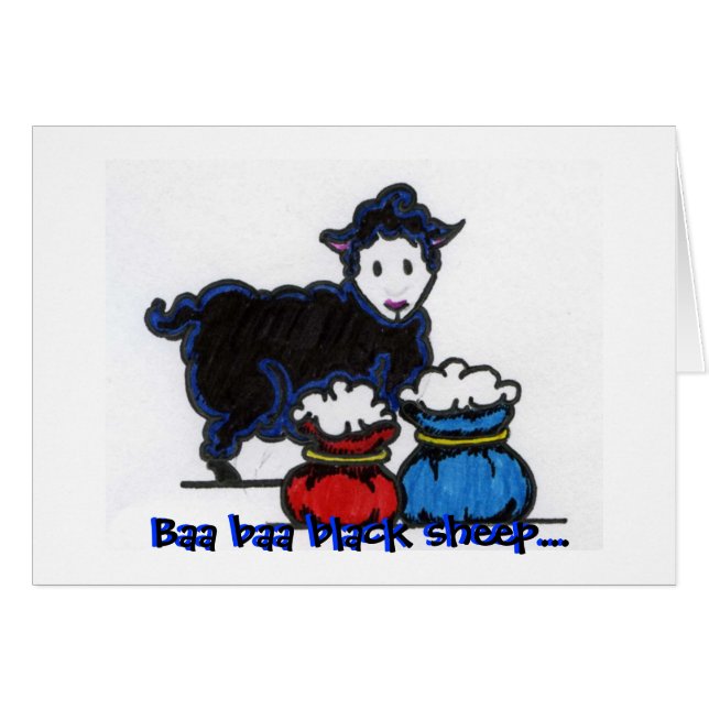 Cartão Ovelhas negras do baa do Baa… (Frente horizontal)