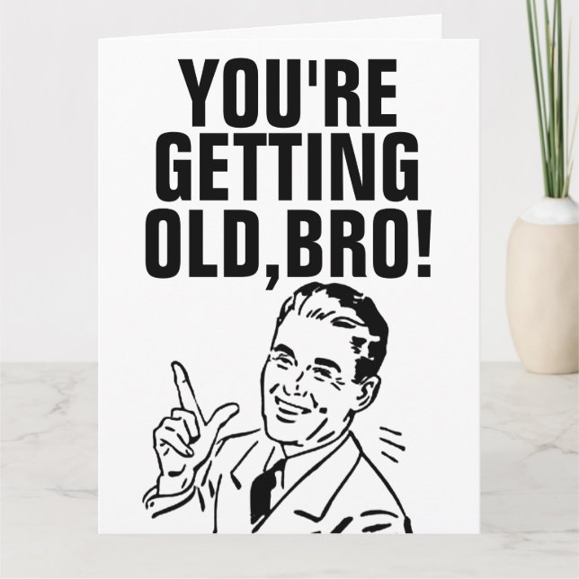 Cartão OVER THE  HILL FUNNY FOR HIM BIRTHDAY Retro Cards (Frente)